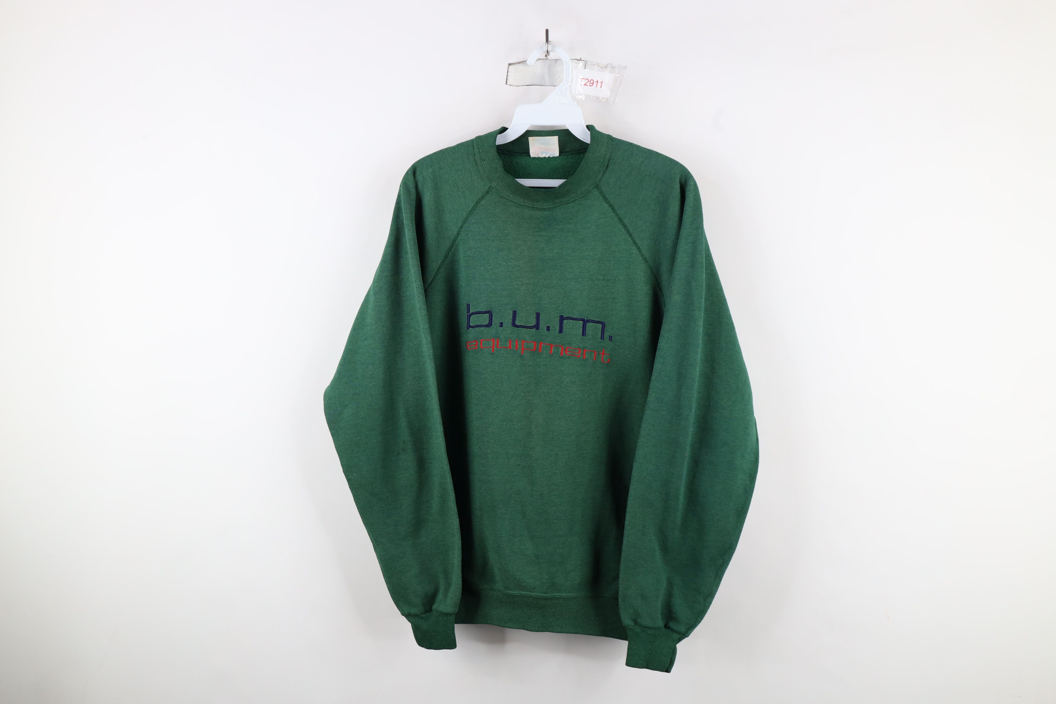 Hanes × Vintage Vintage 90s Bum Equipment Spell Out Crewneck Sweatshirt USA Size US XL / EU 56 / 4 - 1 Thumbnail