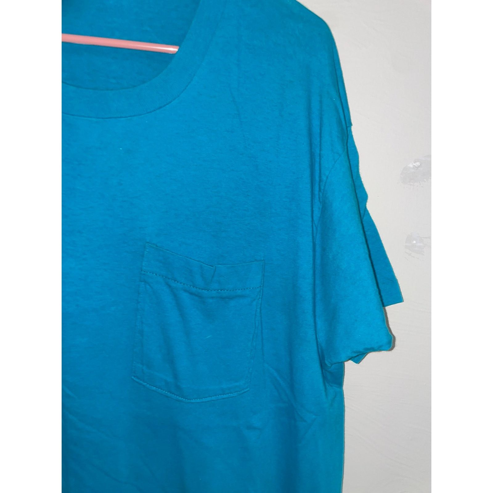 Fruit Of The Loom Vintage Blue Blank Shirt Fruit Of The Loom Pocket Tee 90s XL Size US XL / EU 56 / 4 - 2 Thumbnail