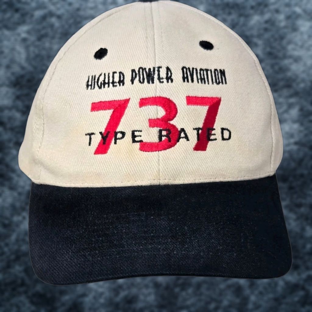 Vintage VINTAGE Boeing 737 Hat Cap Strap Back Black Tan High Power Aviation Adult Cap Size ONE SIZE - 1 Thumbnail