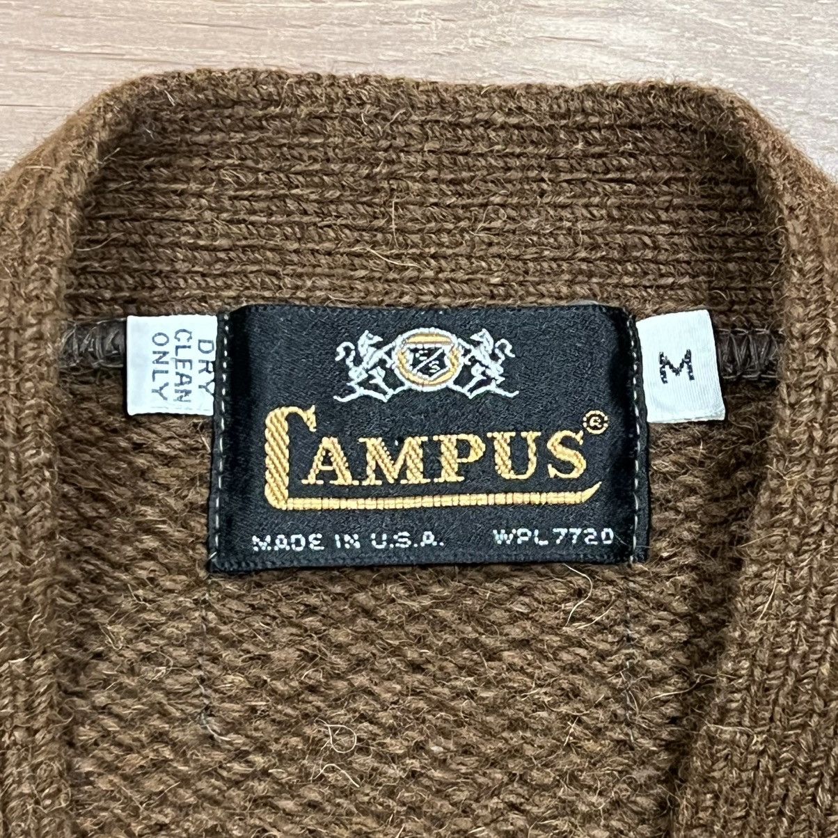 Other Vintage Campus Cardigan Sweater Brown Medium Made In USA Size US M / EU 48-50 / 2 - 2 Thumbnail