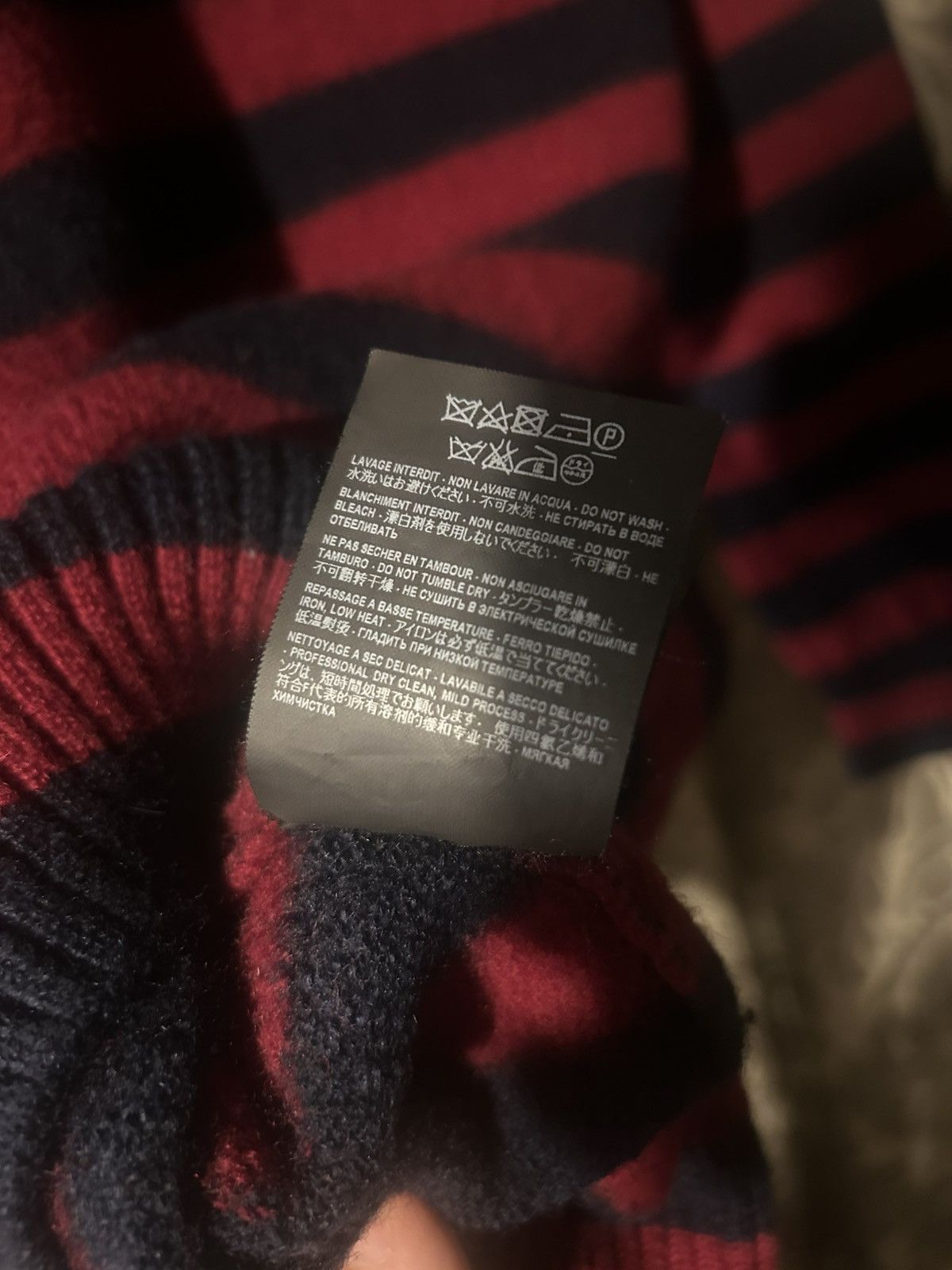 Hedi Slimane × Saint Laurent Paris Saint Laurent Paris FW15 Red & Black Striped Sweater Size US S / EU 44-46 / 1 - 6 Thumbnail