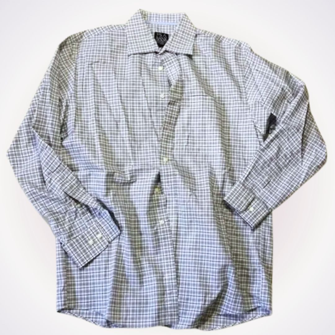Jos. A. Bank Jos A. Bank Gray Plaid Button Down Shirt | Size M Size US M / EU 48-50 / 2 - 1 Thumbnail