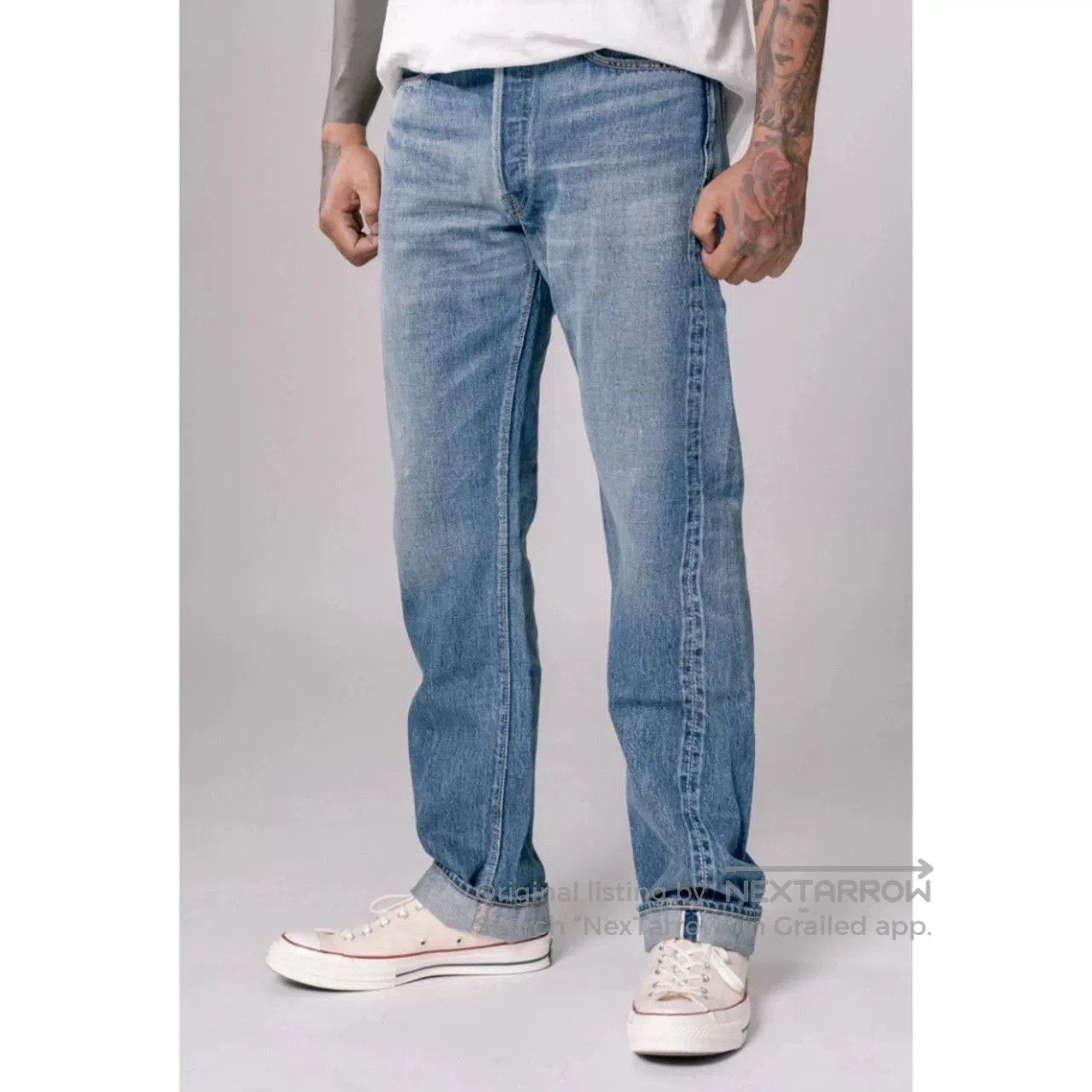 Full Count & Co. FULLCOUNT Washed Vintage Slim Straight Jeans. Size US 32 / EU 48 - 2 Thumbnail
