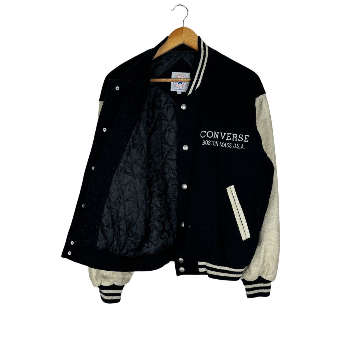 Converse 🌟VTG CONVERSE CHUCK TAYLOR VARSITY COWHIDE LEATHER JACKET Size US M / EU 48-50 / 2 - 7 Thumbnail