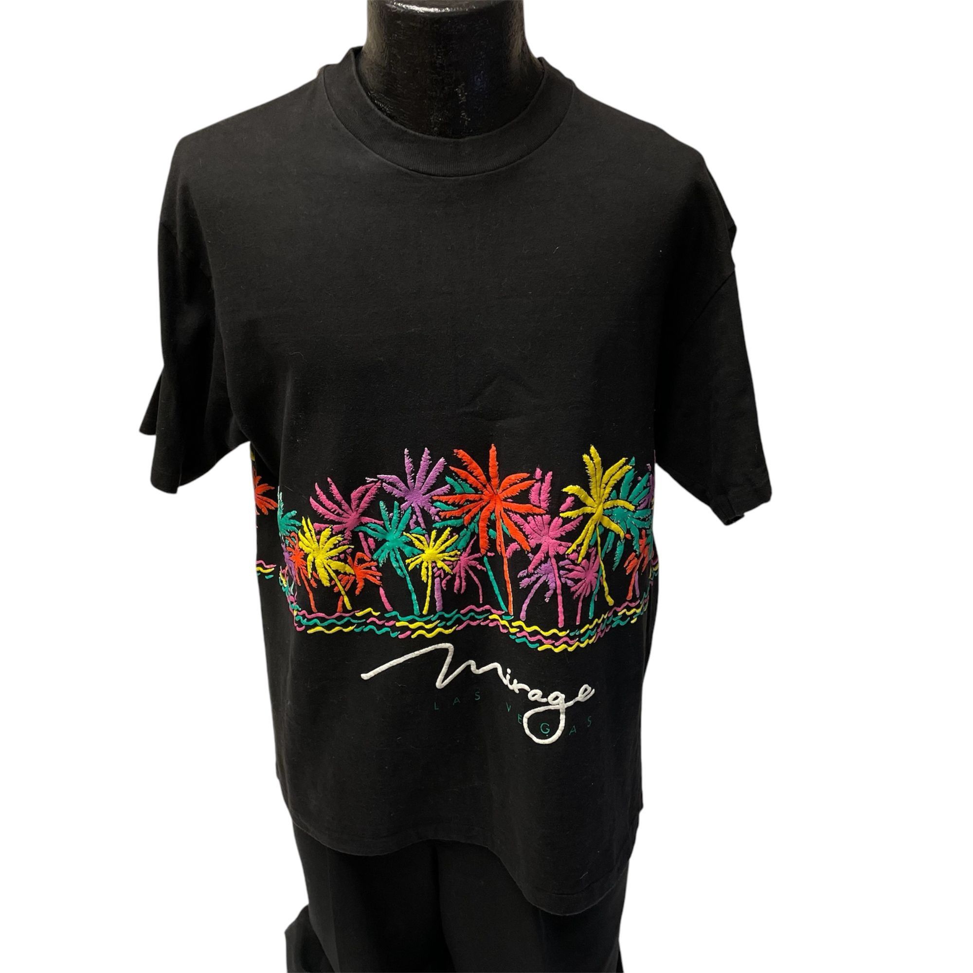 Hanes Vtg Hanes NEON Painted Palm Trees MIRAGE Las VEGAS T Shirt Size US L / EU 52-54 / 3 - 2 Thumbnail