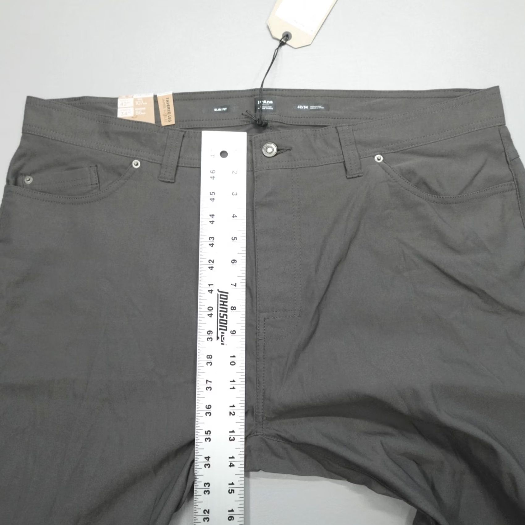 Prana prAna Brion Stretch Slim Fit Tapered Leg Pants II 42x34 Dark Iron DWR Mens Pants Size US 42 / EU 58 - 5 Thumbnail
