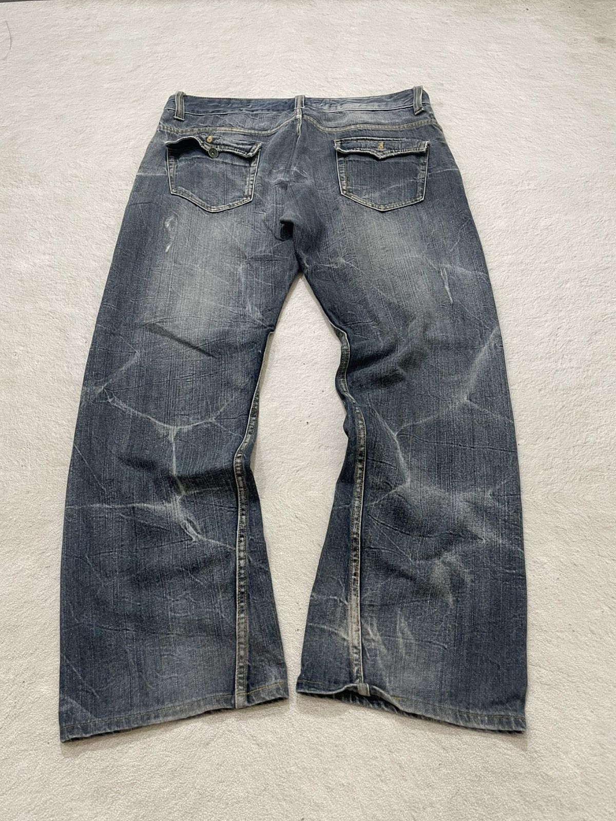Japanese Brand 2000s Blow Flare Denim Heavy Fade Bootcut Jeans If6was9 LGB Size US 26 / EU 42 - 7 Thumbnail