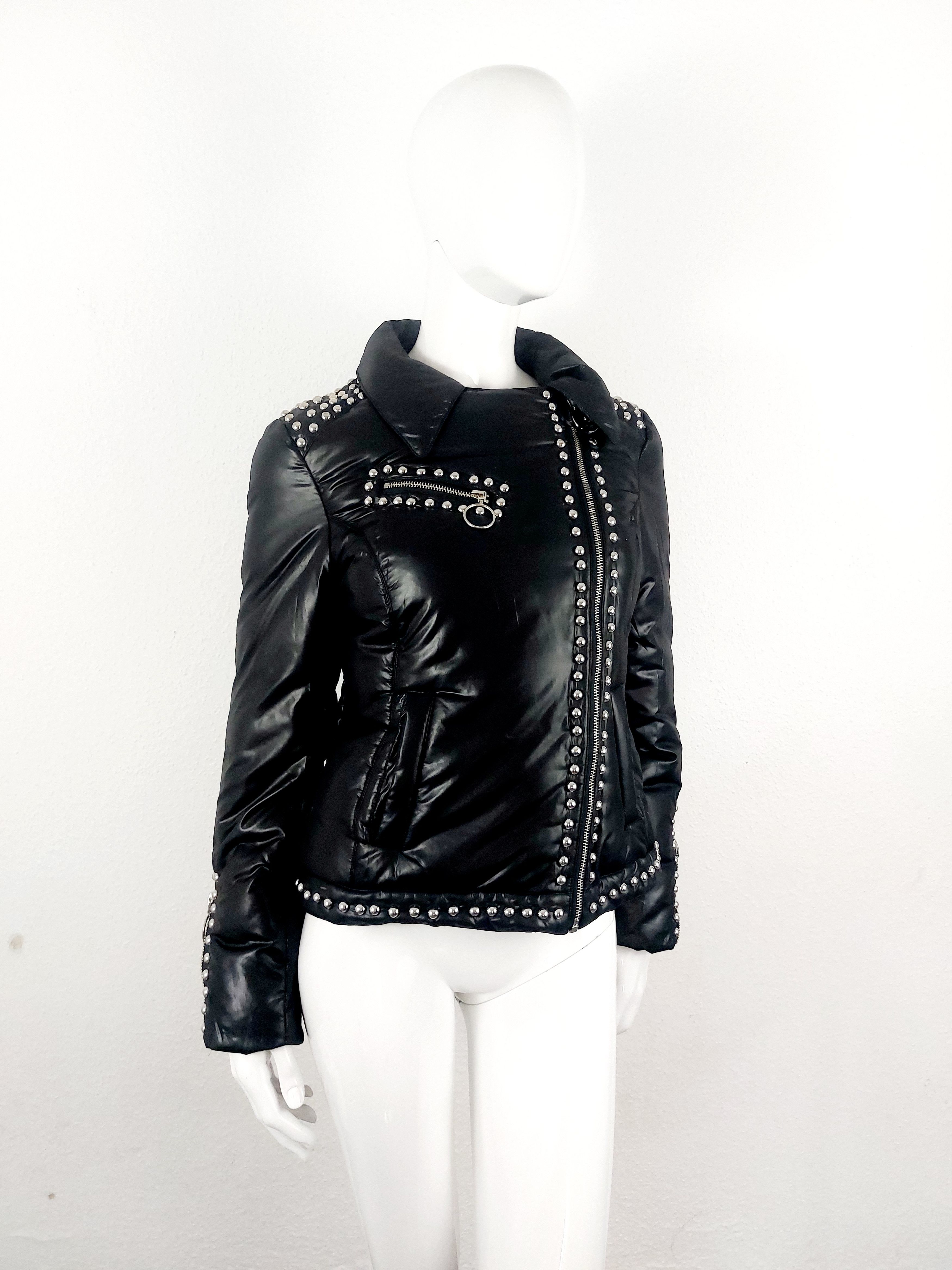 Moschino Moschino Rivet Studded Down Moto Jacket Coat Size M / US 6-8 / IT 42-44 - 10 Thumbnail