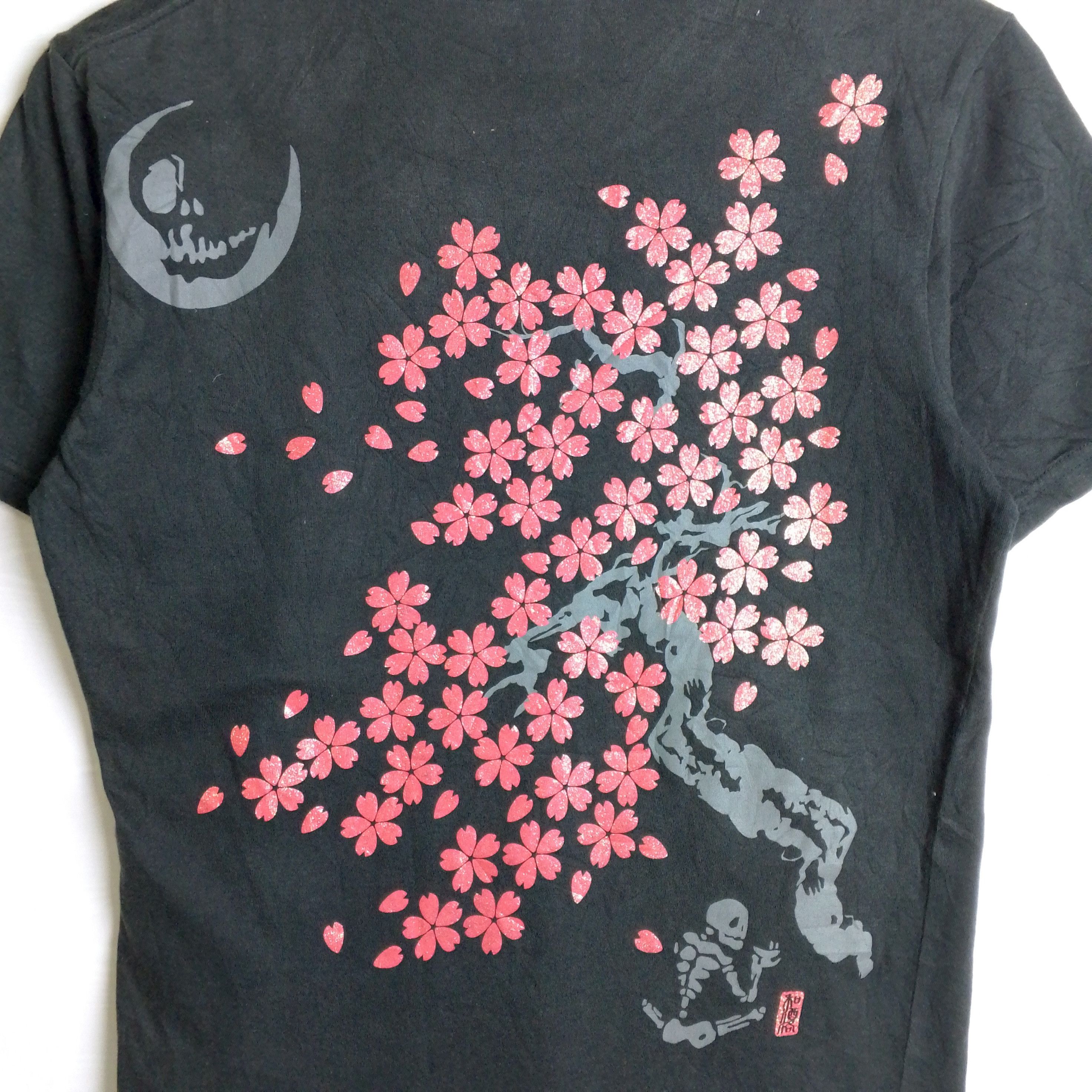 Japanese Brand Washaraku Japanese Souvenir Sakura Washaraku Skull Tee Size US S / EU 44-46 / 1 - 5 Thumbnail
