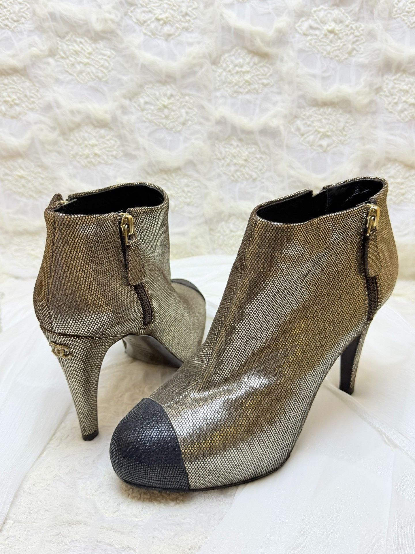 Chanel Chanel Retro Gold Boots us_7-5 Women Size US 7.5 / IT 37.5 - 1 Thumbnail