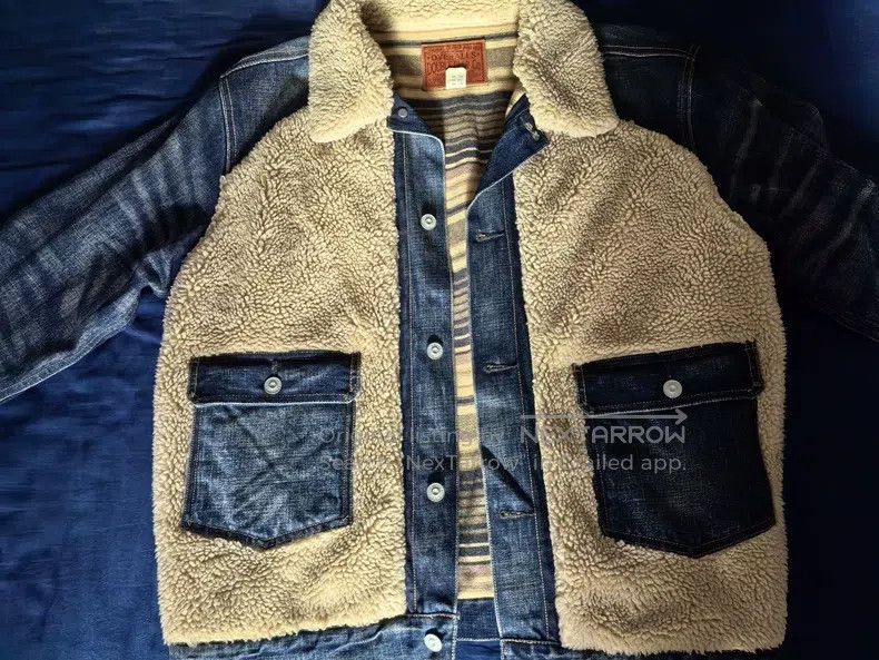 RRL Ralph Lauren RRL Ralph Lauren Cowboy lambskin patchwork denim jacket ja Size US L / EU 52-54 / 3 - 1 Thumbnail