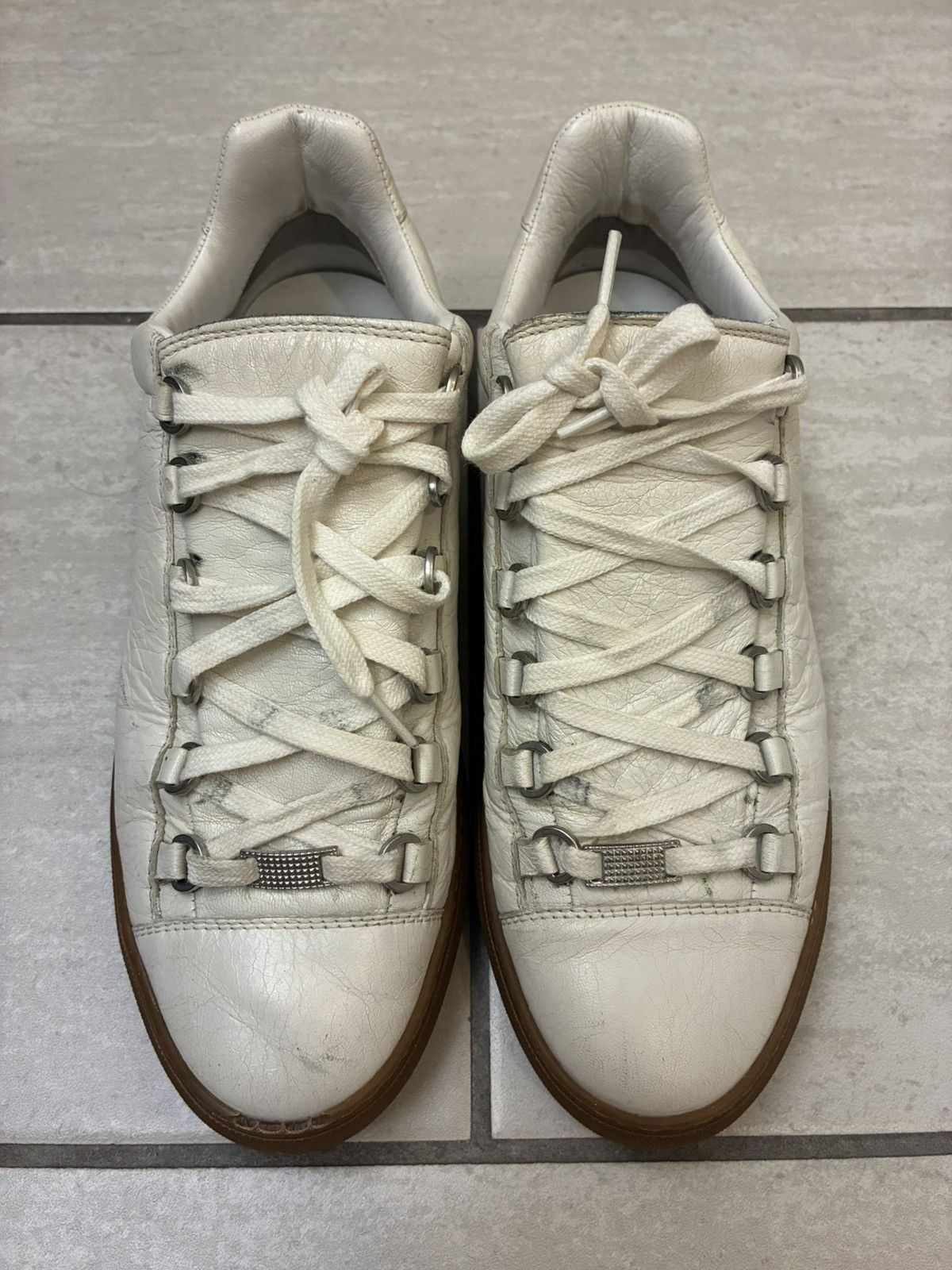 Balenciaga Arena White Gun Sole Low Top Sneakers