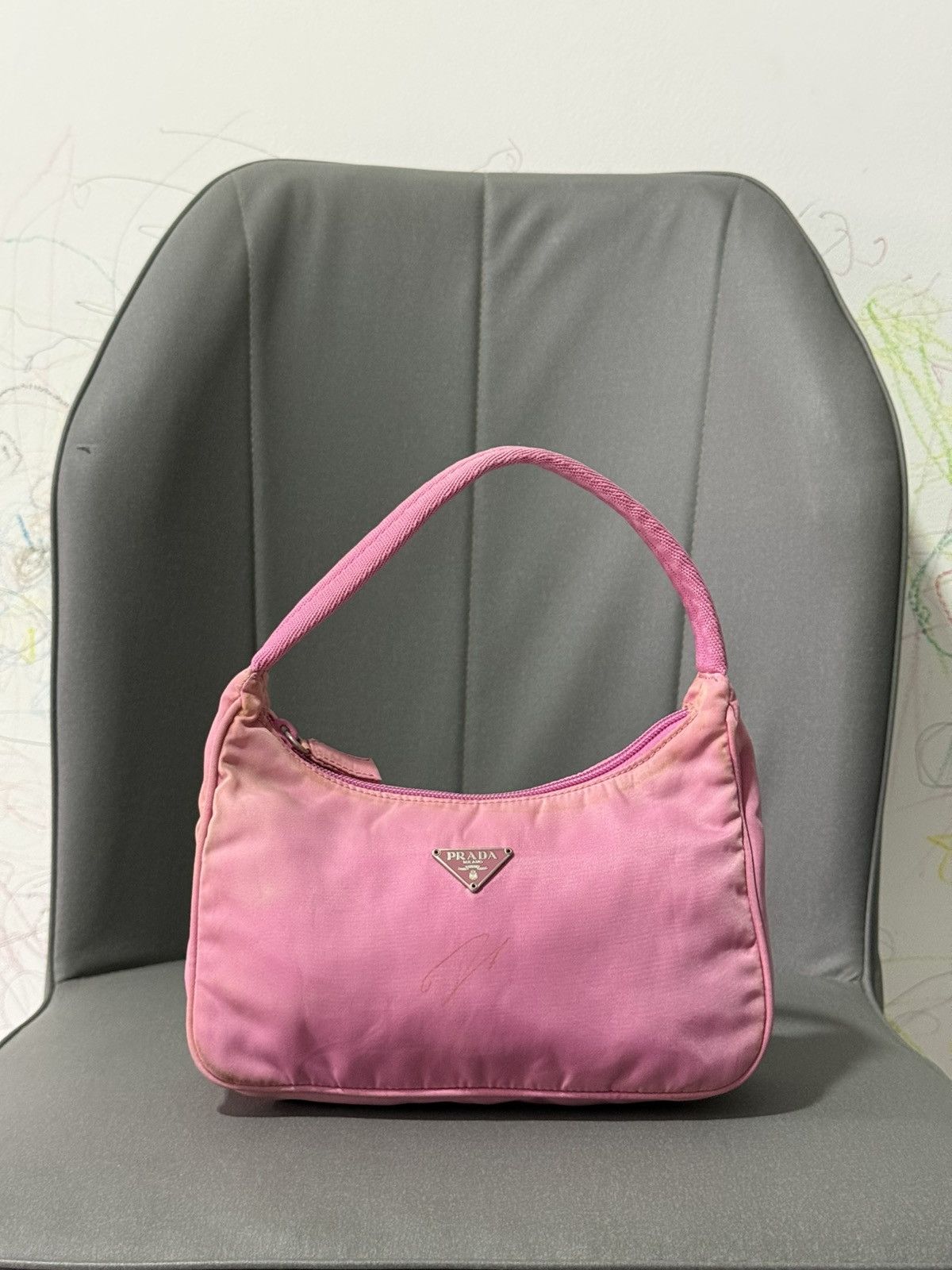 Vintage Prada Small Pink Shoulder Hobo Style Bag