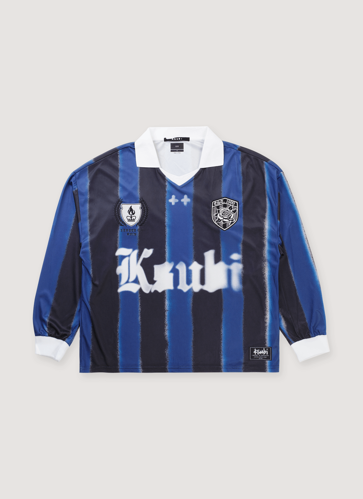 Ksubi Offside Mesh Longsleeve Jersey Blue Stripe Size US M / EU 48-50 / 2 - 1 Thumbnail