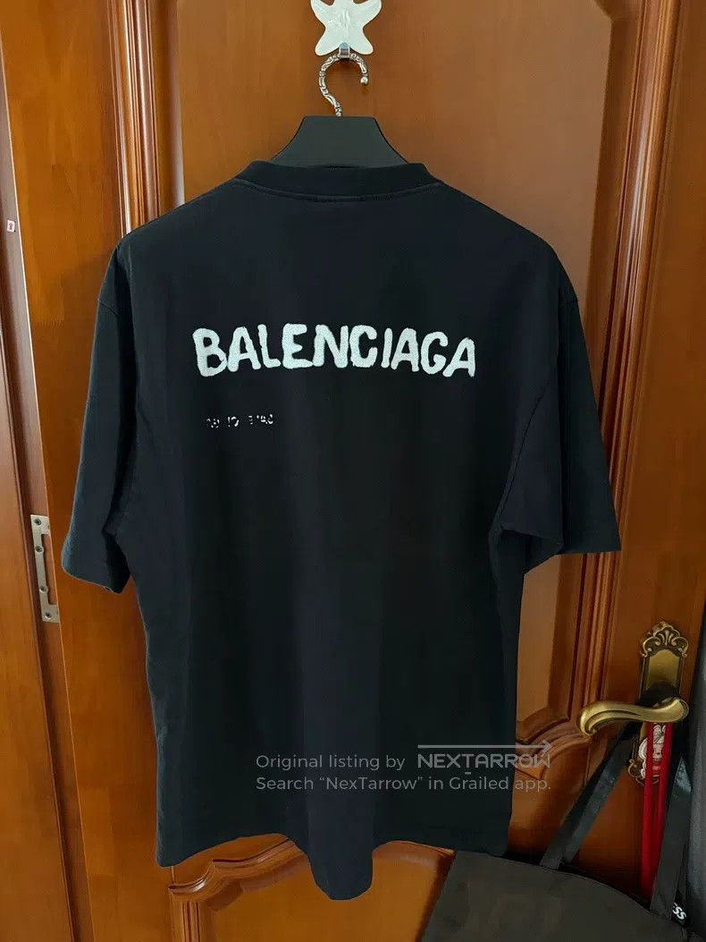 Balenciaga Balenciaga Splatter Logo Short Sleeve Size US M / EU 48-50 / 2 - 2 Thumbnail