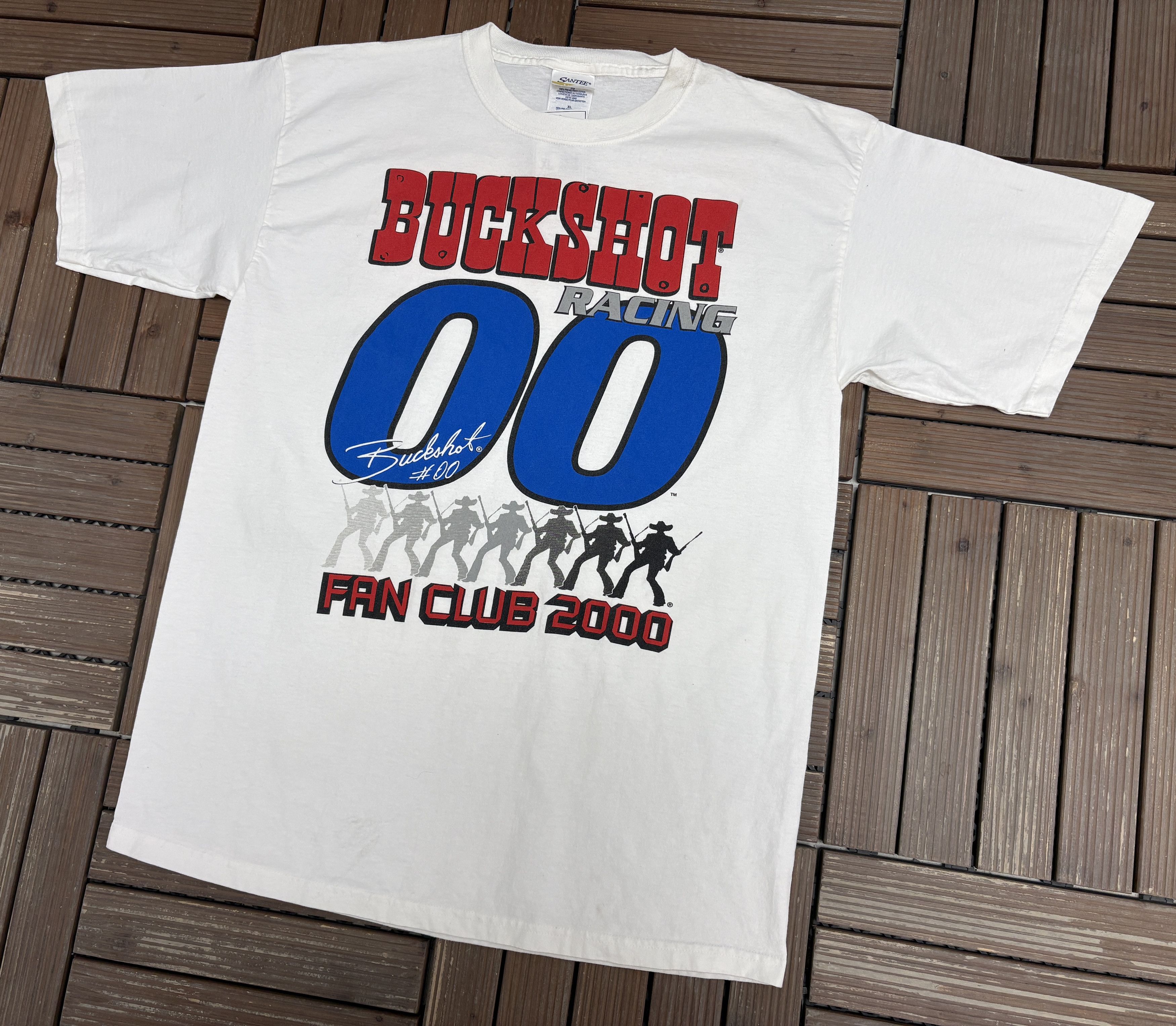 Vintage Buckshot Racing Fan Club Vintage White T-Shirt Tee Size US XL / EU 56 / 4 - 3 Thumbnail