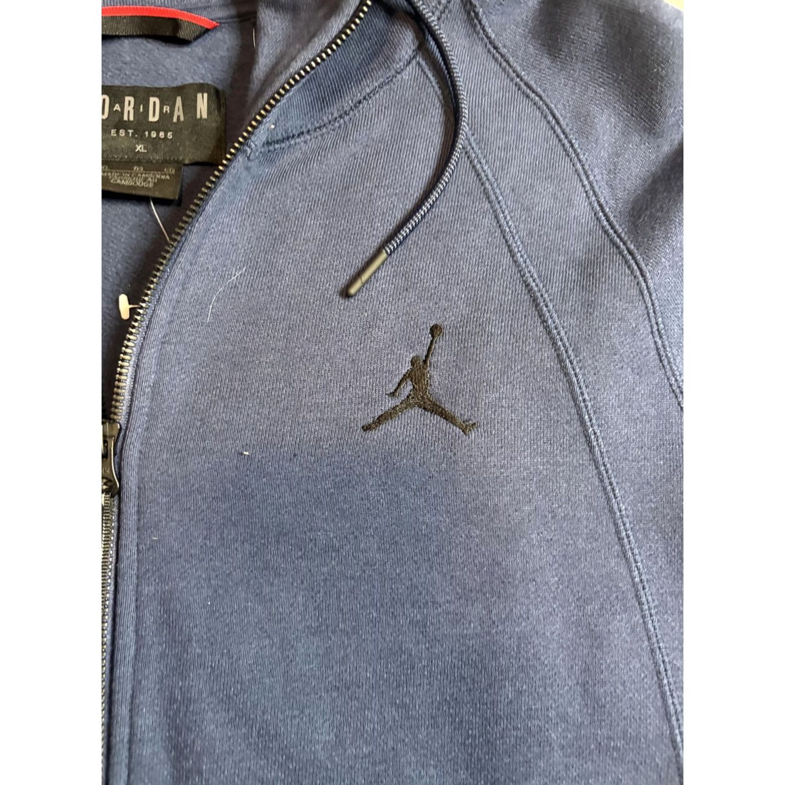Jordan Brand Jordan Hoodie Mens XL Blue Full Zip Fleece Jumpman Logo Sweatshirt Athletic Size US XL / EU 56 / 4 - 2 Thumbnail