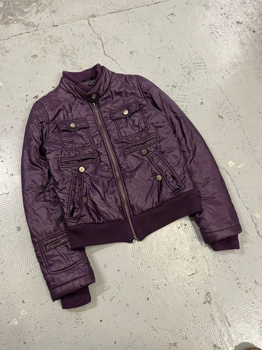 Daniele Alessandrini 2000s Daniele Alessandrini Purple Patent British Puffer Jacket Size M / US 6-8 / IT 42-44 - 4 Thumbnail