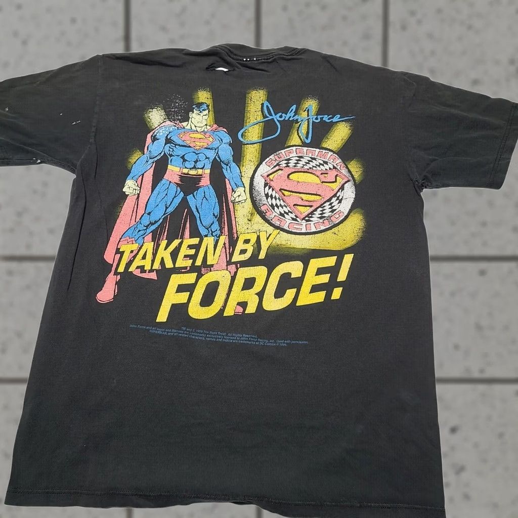 NASCAR VINTAGE 1999 John Force Superman DC Comics Castrol NASCAR Racing T-Shirt Medium Size US M / EU 48-50 / 2 - 1 Thumbnail