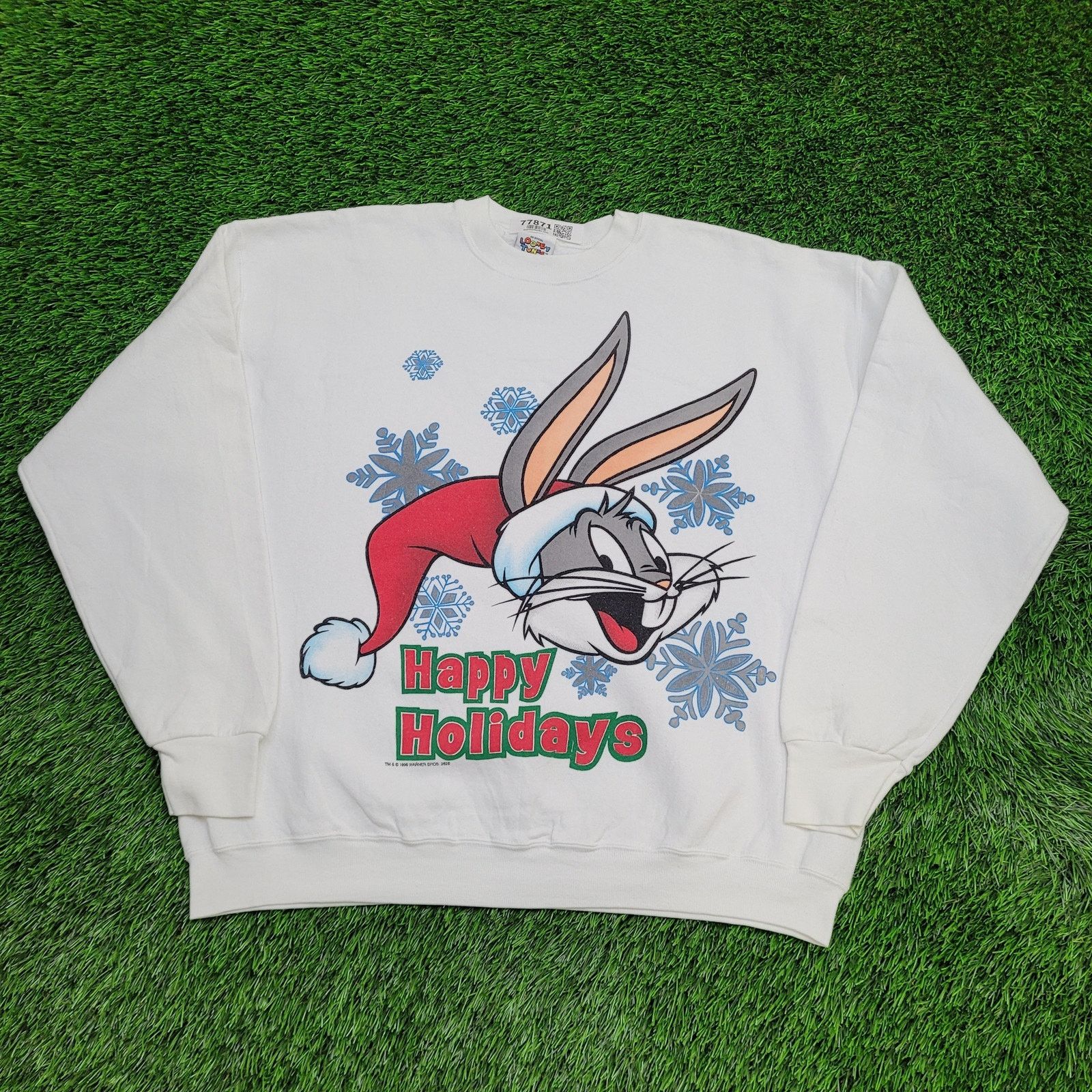 Vintage Vintage 1995 Bugs-Bunny Christmas Sweatshirt XL 24x25 Size US XL / EU 56 / 4 - 1 Thumbnail