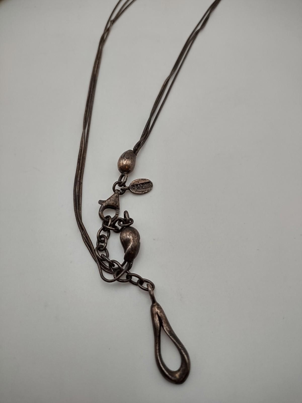 Neil Barrett Barse Sterling Silver Black Onyx Triple Snake Chain Necklace Size ONE SIZE - 4 Thumbnail