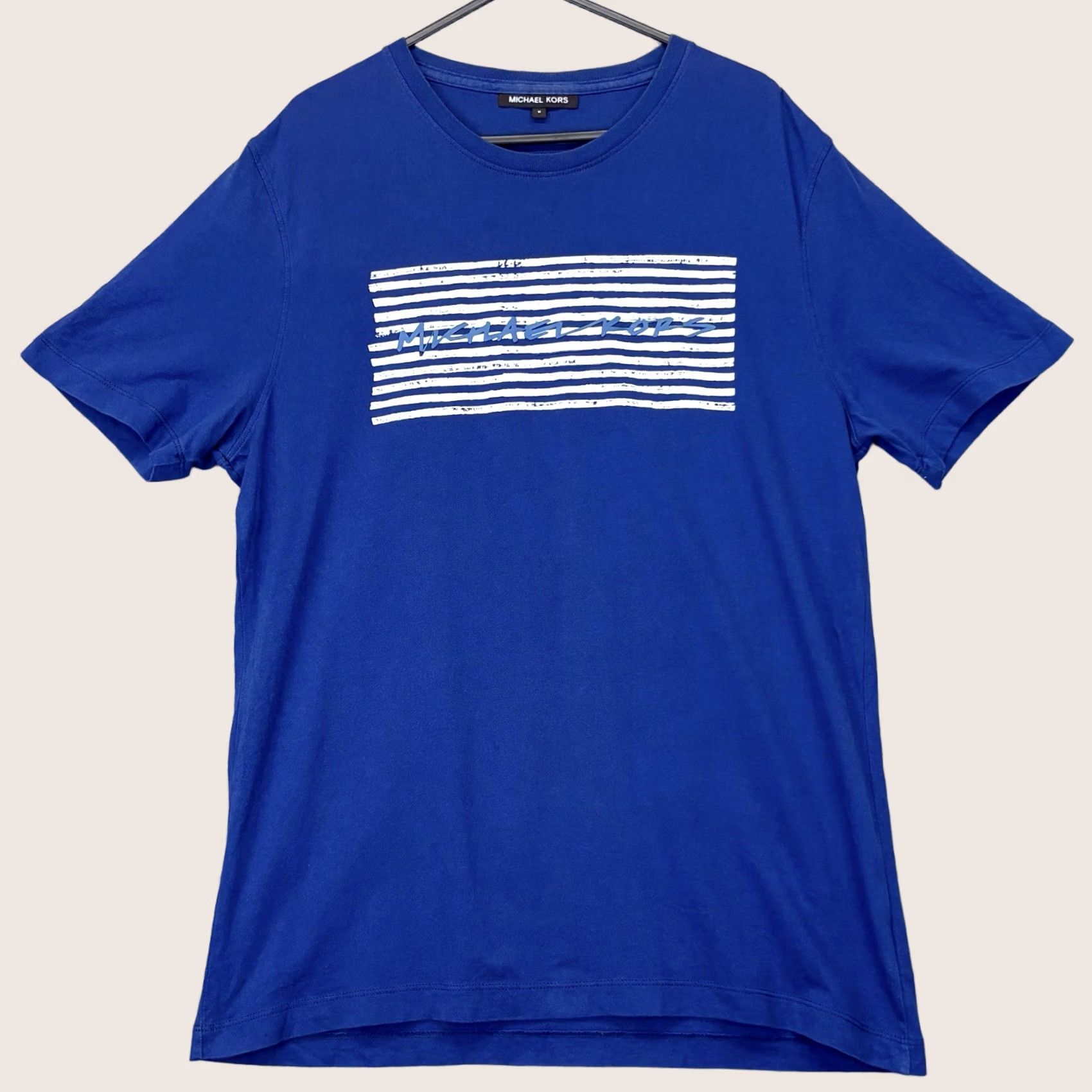 Michael Kors Michael Kors T Shirt Blue Medium Mens Crew Neck Short Sleeve Used Size US M / EU 48-50 / 2 - 1 Thumbnail