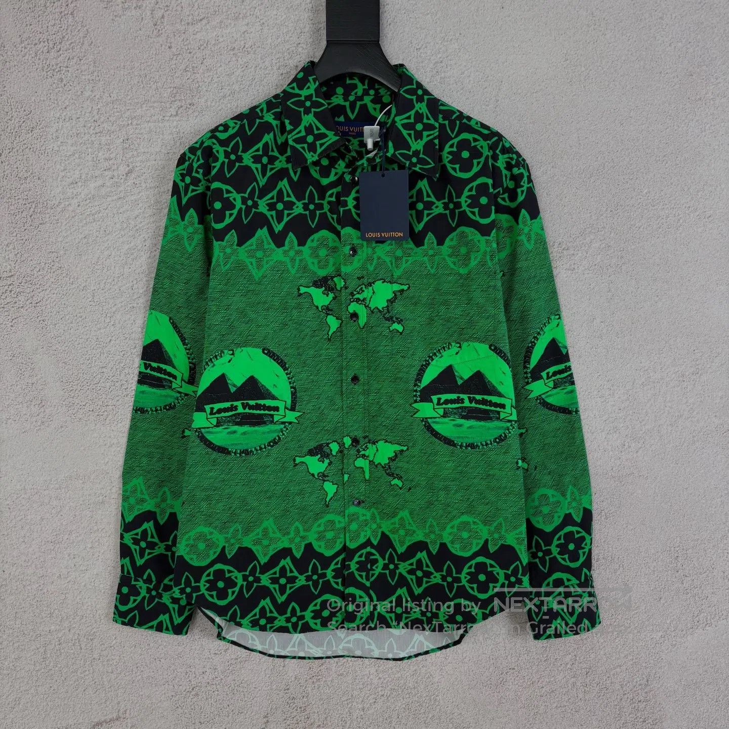 Louis Vuitton Louis Vuitton Pyramid-print long-sleeved shirt jacket Size US XS / EU 42 / 0 - 1 Thumbnail