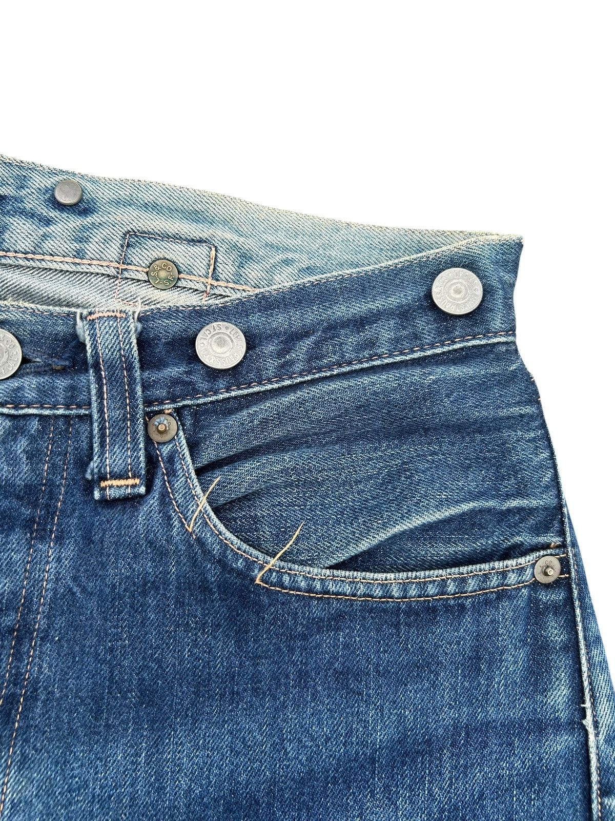 Kapital Vintage Levis Big E Selvedge Buckle Back Thrashed Denim Jean Size US 30 / EU 46 - 8 Thumbnail