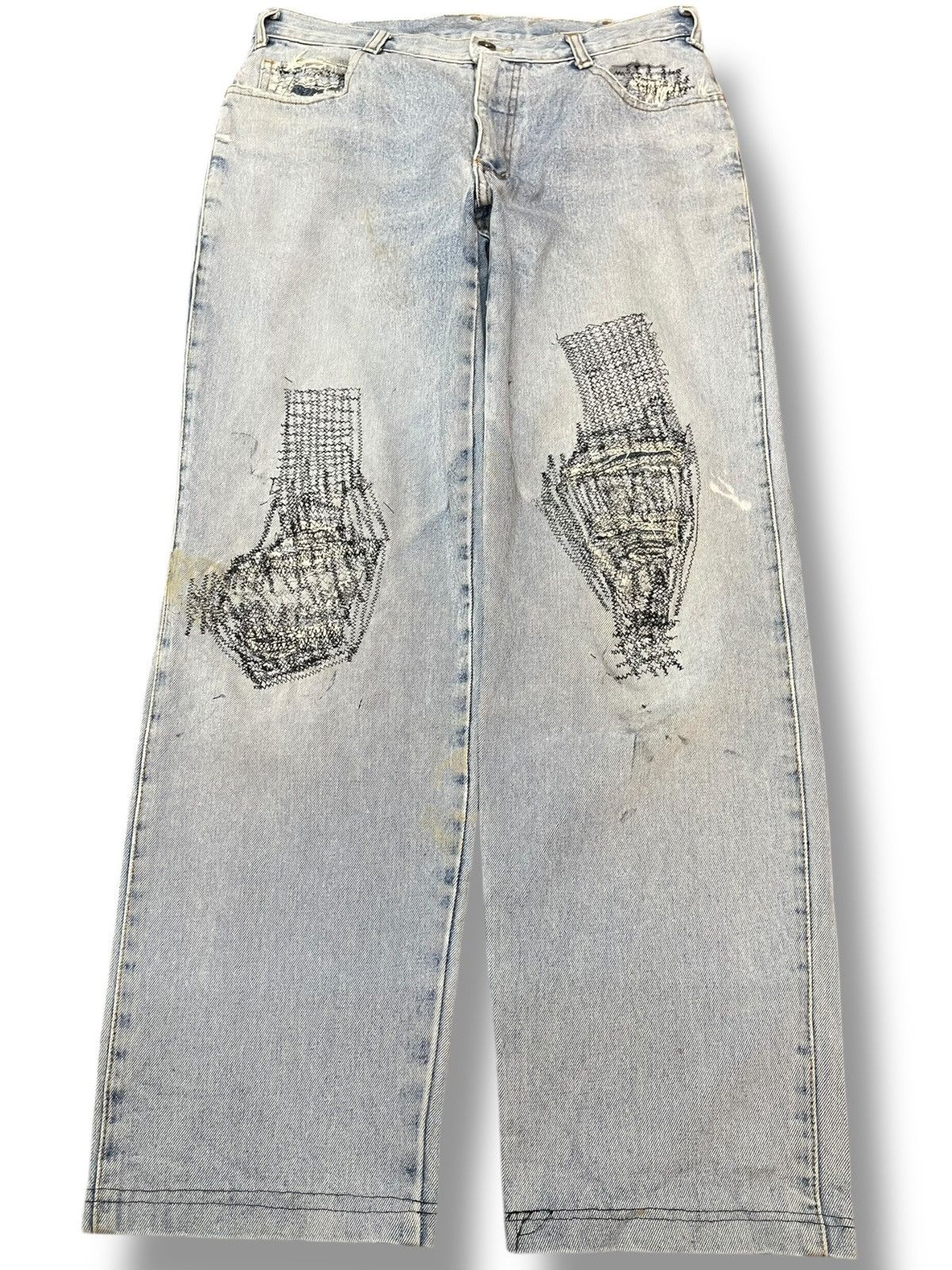Japanese Brand × Vintage Vintage Ying&Yang Mode Pour Hommes Baggy Denim Size US 32 / EU 48 - 1 Thumbnail