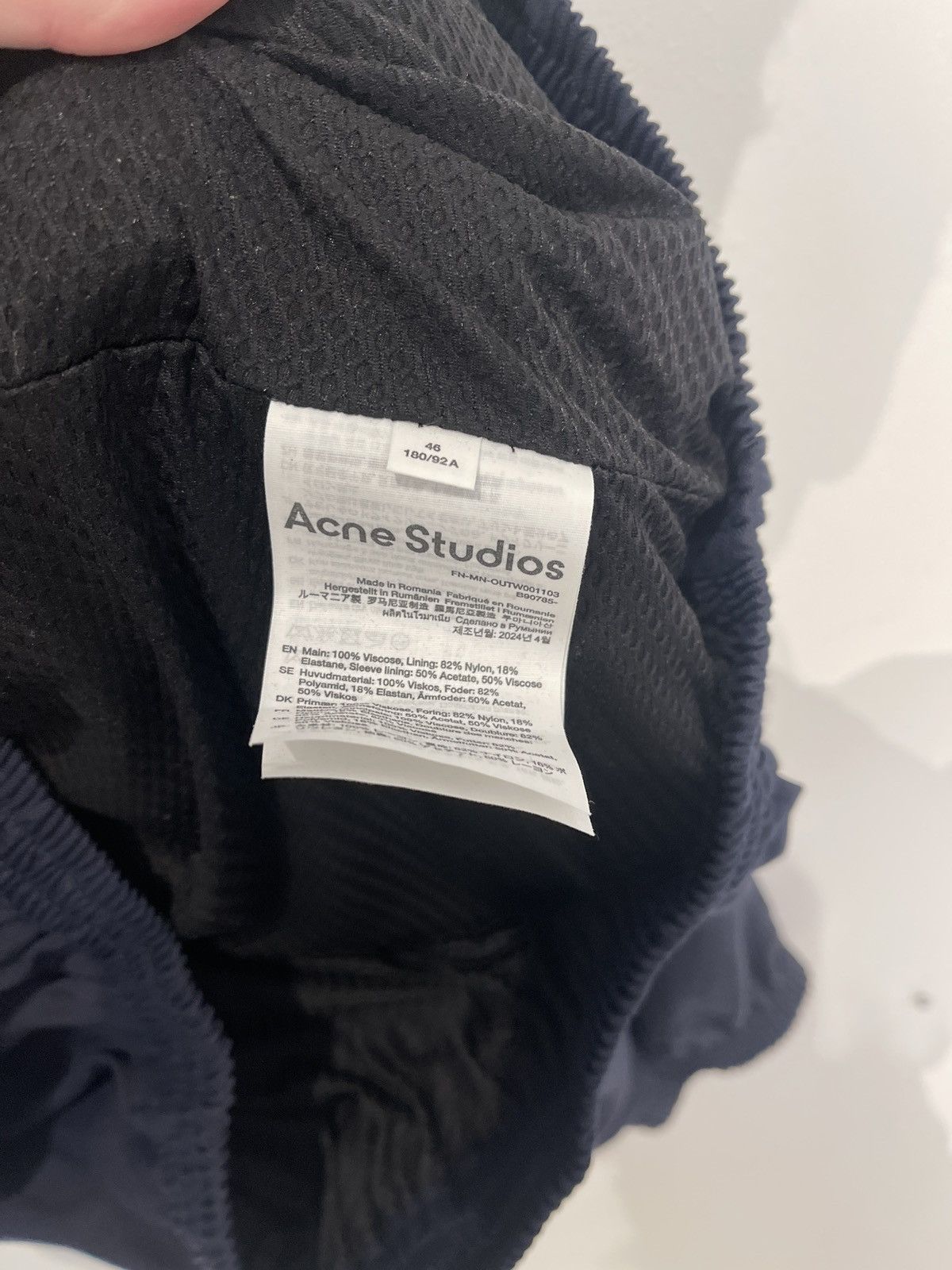 Acne Studios Acne Studios Fluid Tracksuit Jacket Navy Size US L / EU 52-54 / 3 - 5 Thumbnail