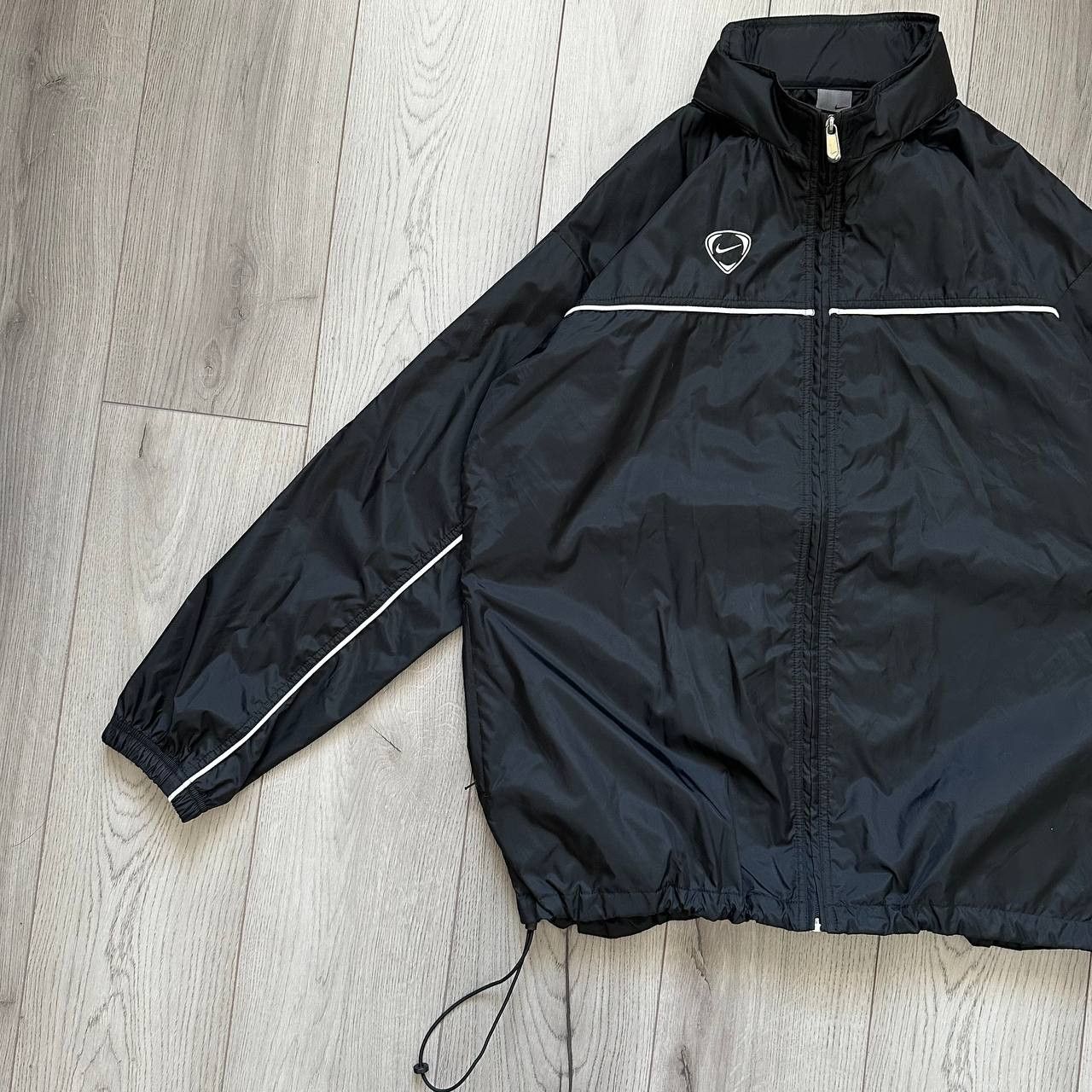 Nike × Vintage Nike y2k Vintage Swoosh Logo Nylon Track Oversize Jacket Size US XL / EU 56 / 4 - 2 Thumbnail