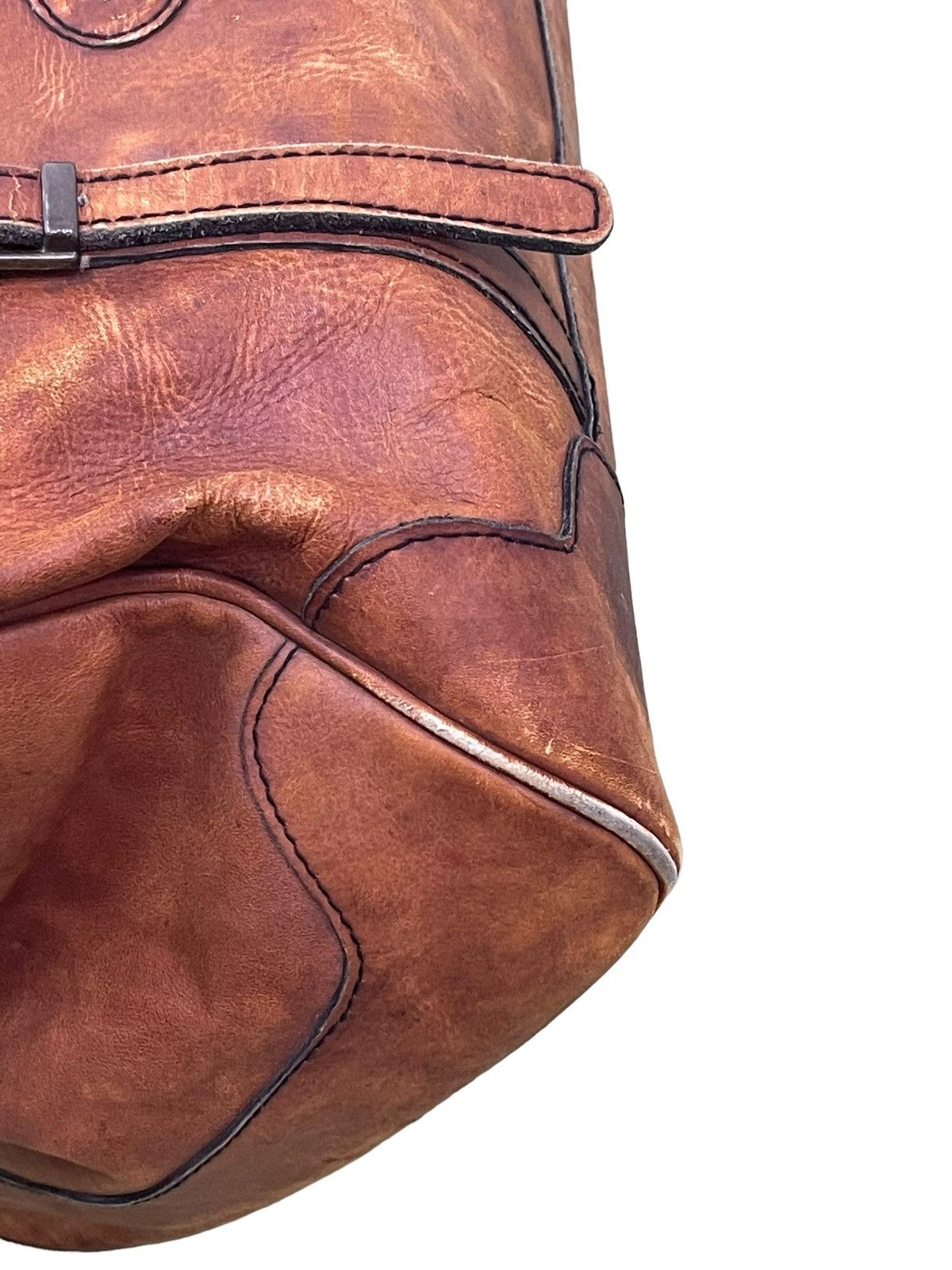 Japanese Brand Full Leather Patina Vtg Unknown Duffle Bag 1🟩 Size ONE SIZE - 12 Thumbnail
