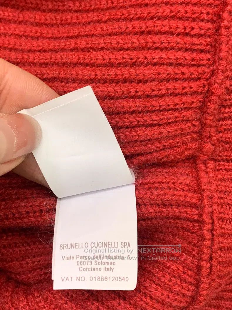Brunello Cucinelli Brunello Cucinelli Red High Collar Cashmere Sweater Size S / US 4 / IT 40 - 6 Thumbnail