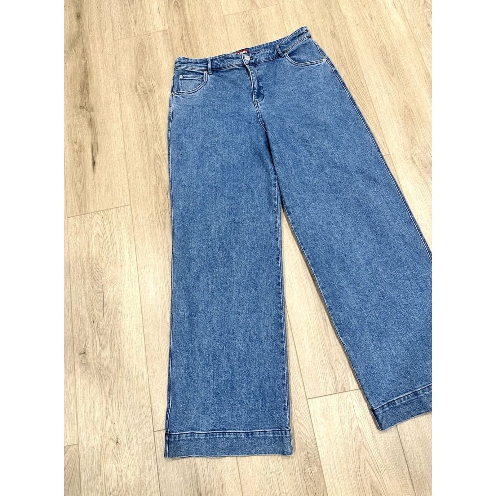 Staud STAUD Blue Denim Wide-Leg Jeans Women's 12 Jeans Blue Wide-Leg 33in Inseam Womens Denim Pant) Size 34" / US 12 / IT 48 - 3 Thumbnail
