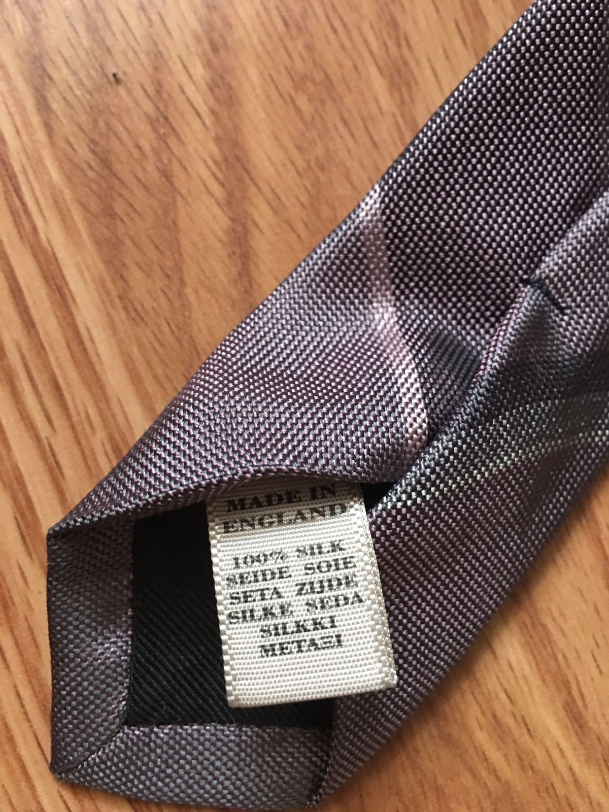 Burberry Burberry London Gray Purple Check Plaid Silk Mens Tie Size ONE SIZE - 6 Thumbnail