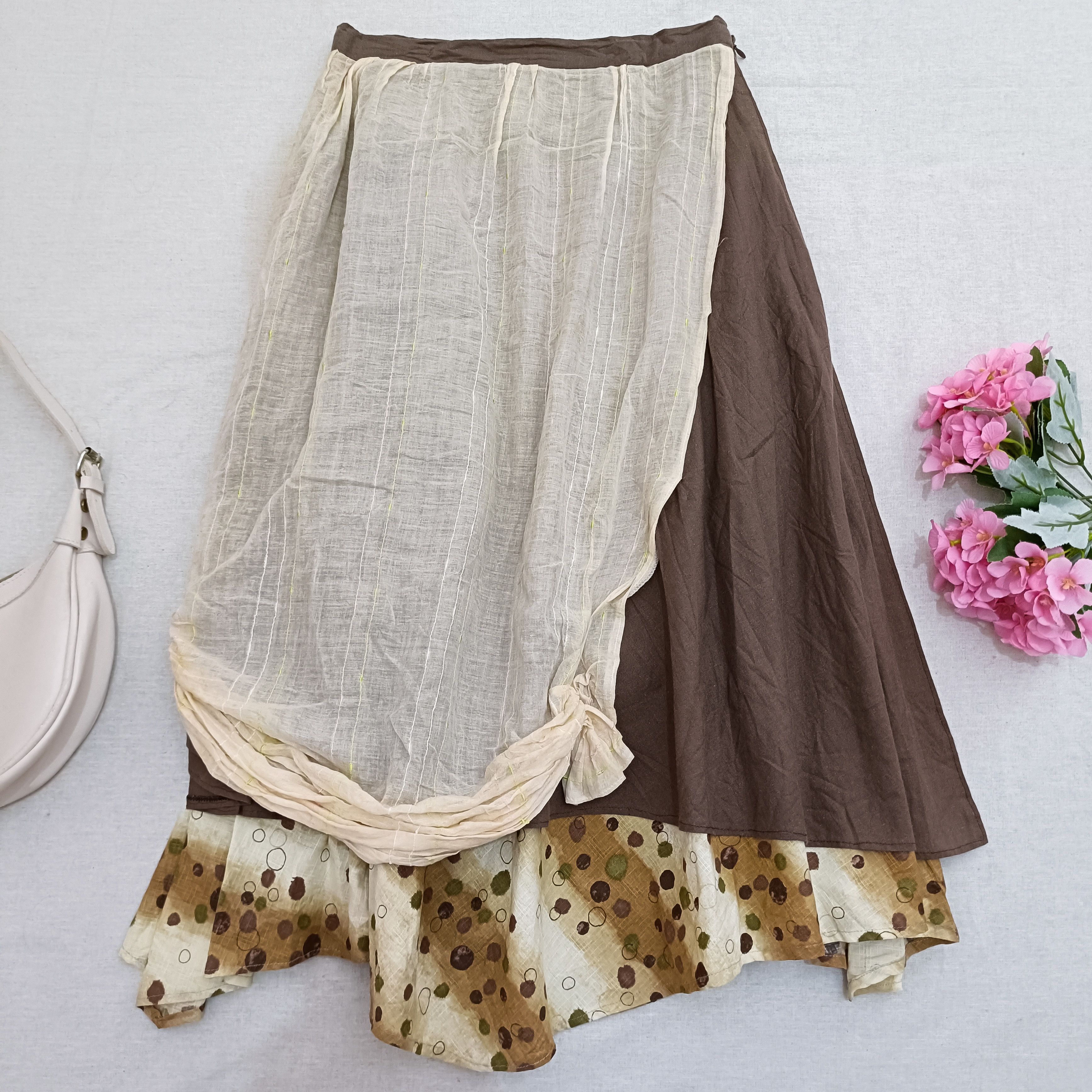 Vintage Japanese Mori Kei Fairy Grunge Layered Skirt Size 26" / US 2 / IT 38 - 2 Thumbnail