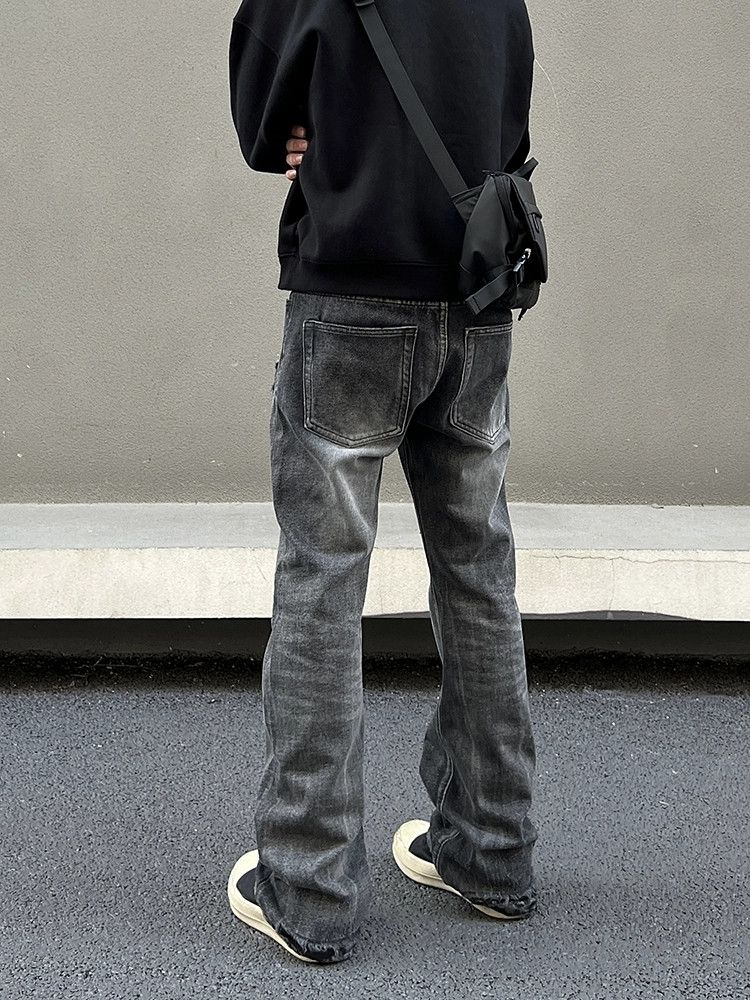 Jean unisex ripped damaged faded flared punk damaged ripped jeans Size US 32 / EU 48 - 5 Thumbnail