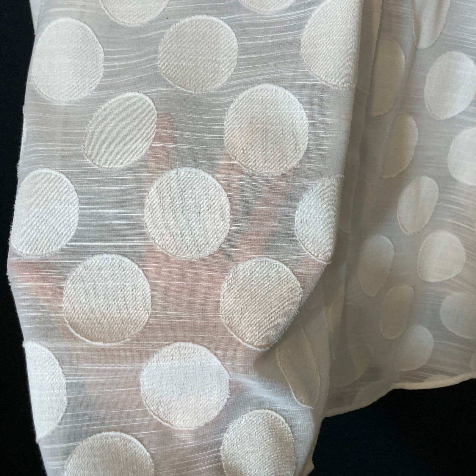Chicos Chicos Sheer White Polka Dot Button Cold Shoulder Blouse Top Size M / US 6-8 / IT 42-44 - 7 Thumbnail