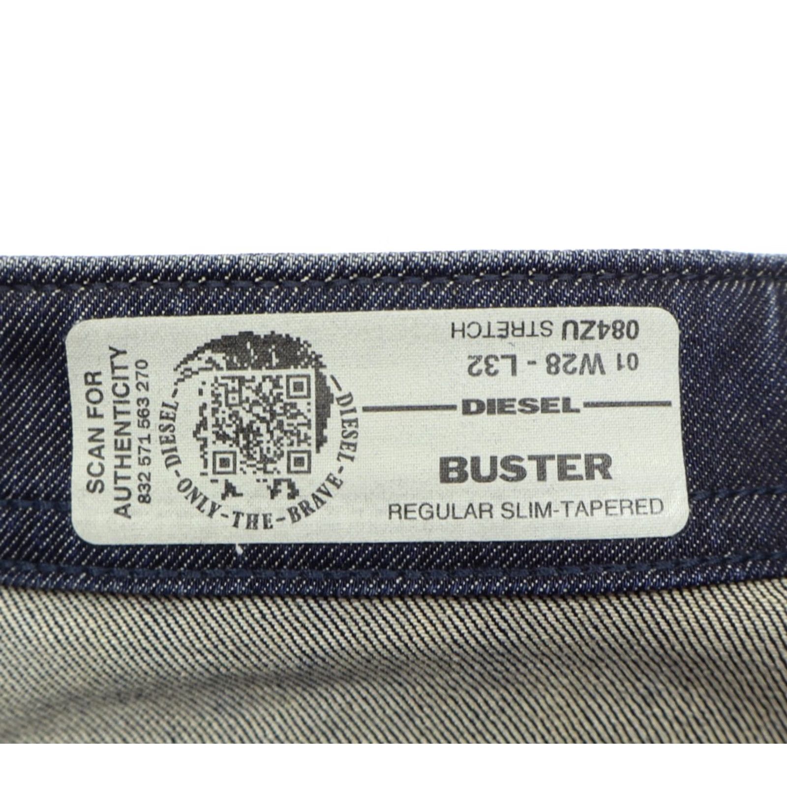 Diesel Diesel Buster Jeans Slim Regular Black 28X32 Denim Cotton Elastane 5-Pocket Mens Jeans Size US 28 / EU 44 - 6 Thumbnail