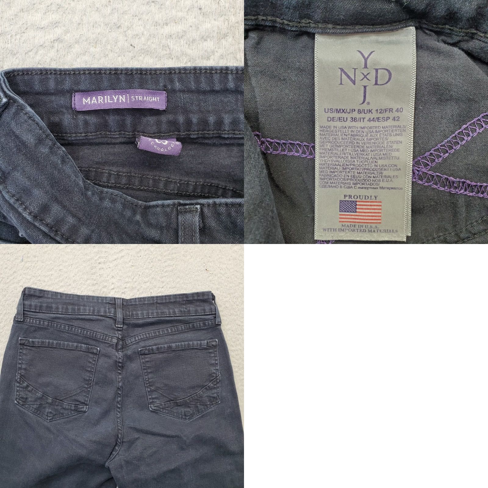 NYDJ NYDJ Marilyn Straight Jeans Womens Size 8 Blue Denim 5-Pocket Design Size 30" / US 8 / IT 44 - 8 Thumbnail