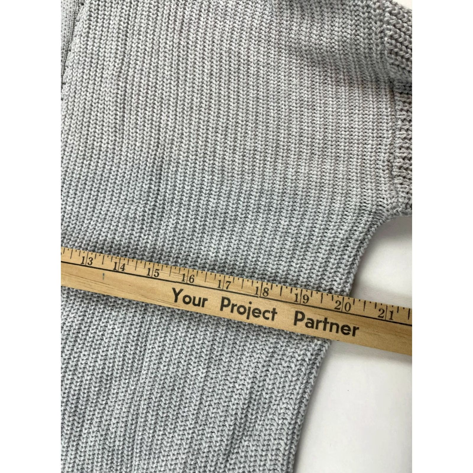 Vintage ABOUND Sweater Cardigan Women's Small Gray Long Sleeve Open Knit NWT Size S / US 4 / IT 40 - 4 Thumbnail