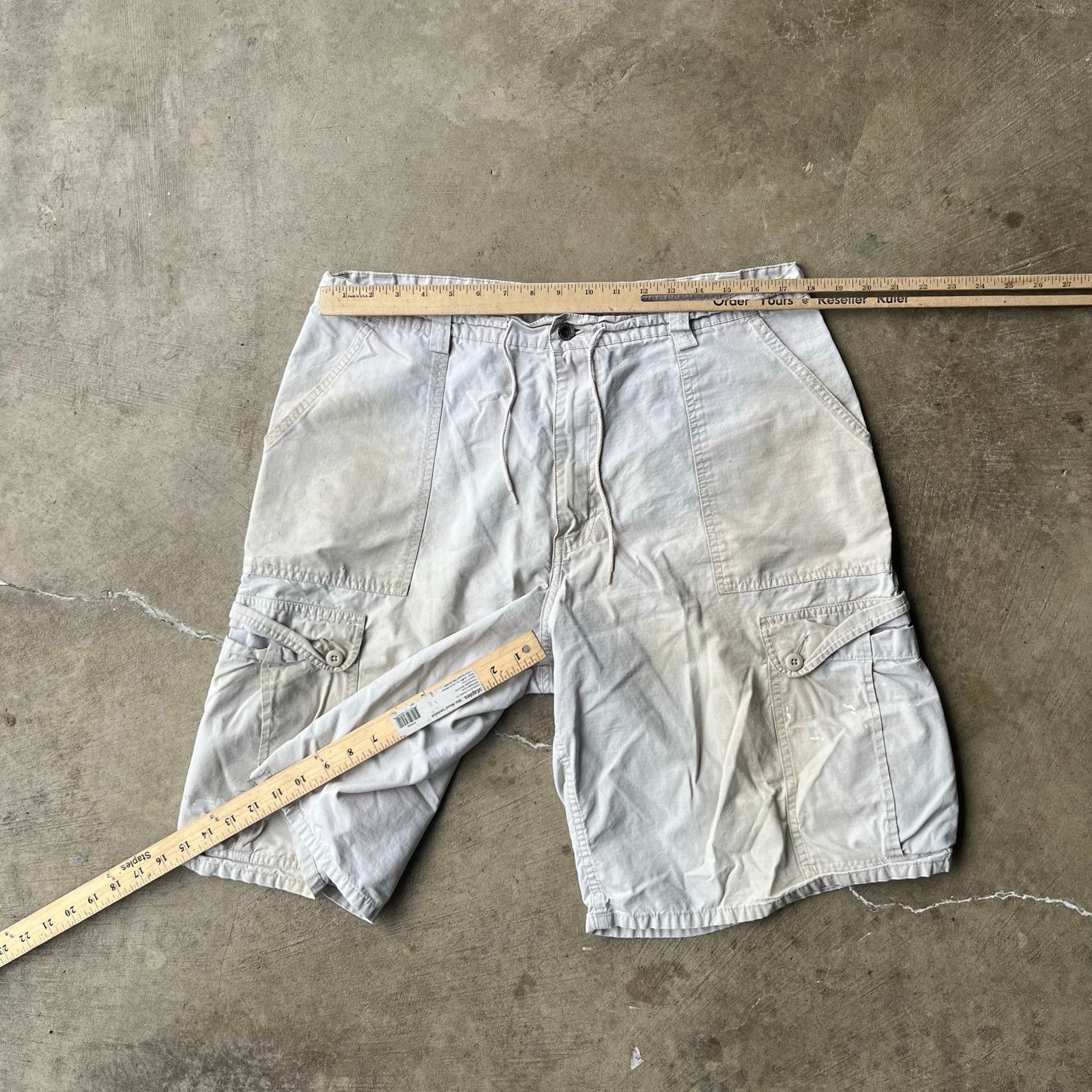 Vintage VTG SILVERTAB CARGO SHORTS TAN BAGGY Y2K 00 LARGE DISTRESSED Size US 36 / EU 52 - 5 Thumbnail