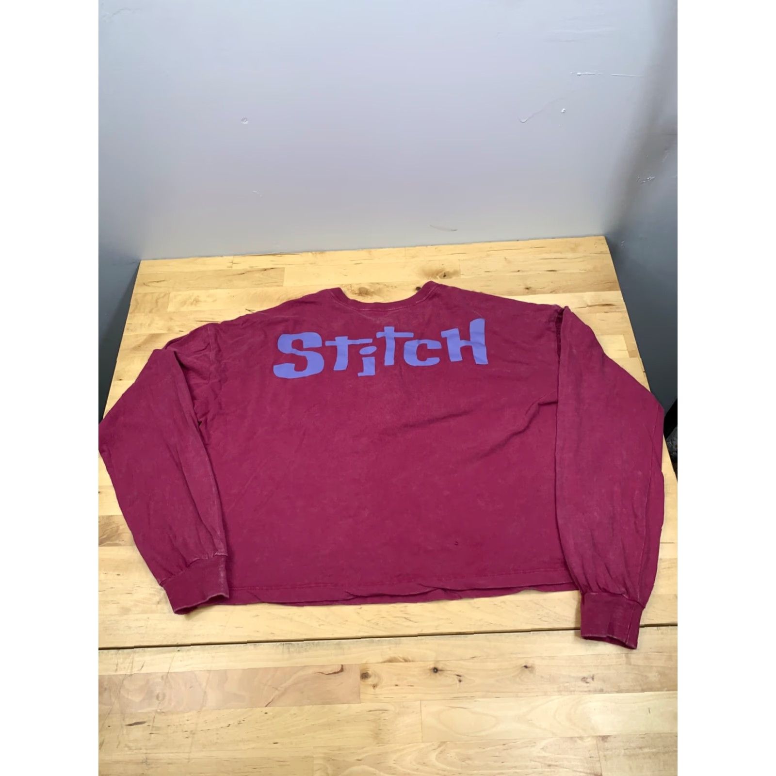 Disney Disney Stitch Henley Crop Top T-Shirt Women's Long Sleeve Small Pink Cropped Henley Stitch #6113 Size S / US 4 / IT 40 - 2 Thumbnail