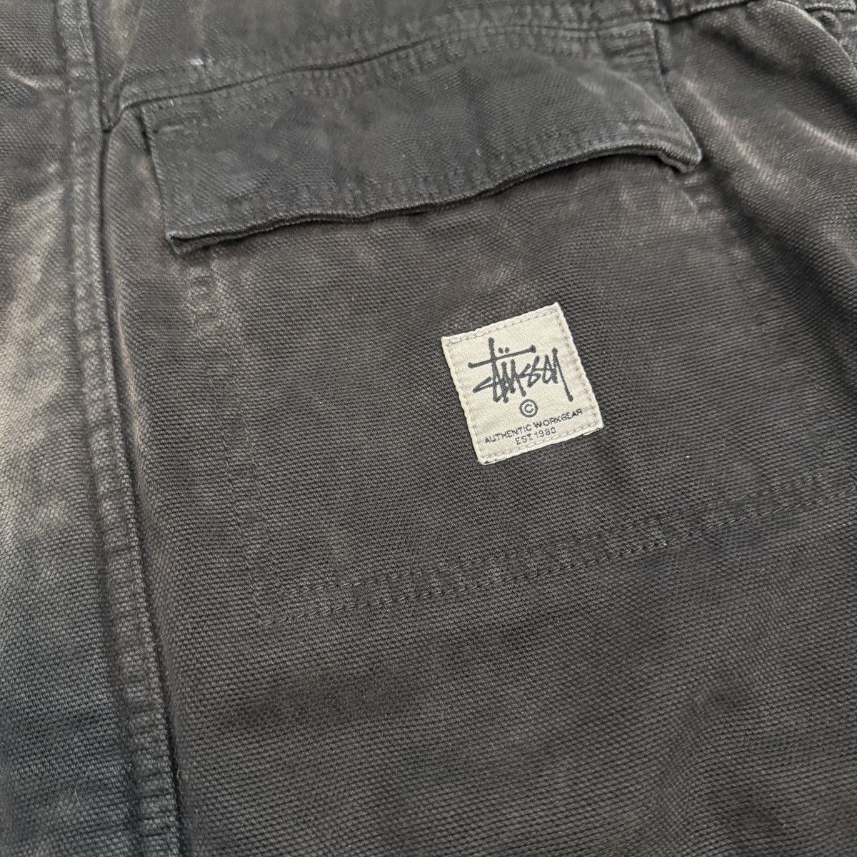 Stussy Stussy Washed Canvas Shop Work Jacket ‘Black’ Size US XL / EU 56 / 4 - 4 Thumbnail