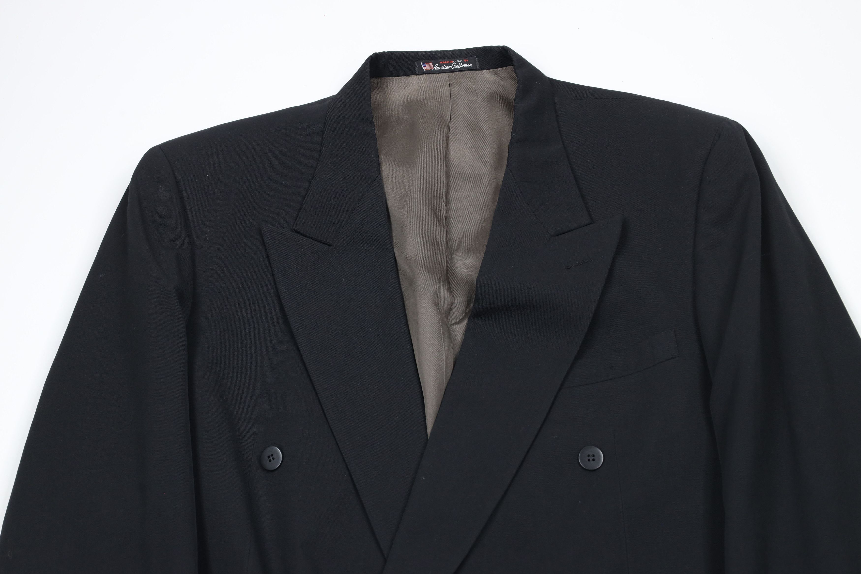 Vintage Vintage 90s Streetwear Distressed Wool 2 Piece Suit Wedding Size 44R - 3 Thumbnail