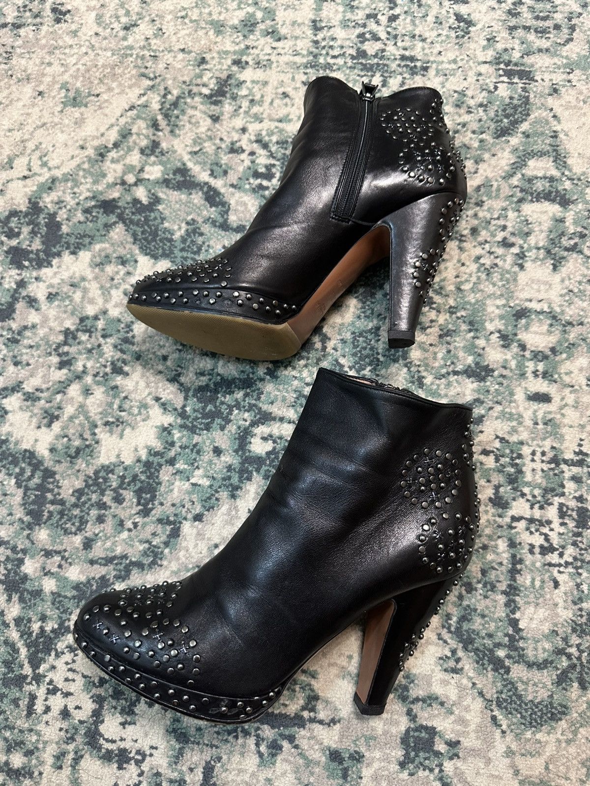 Alaia ALAÏA Leather Zipper Studded Accent Boots Size US 8.5 / IT 38.5 - 15 Thumbnail