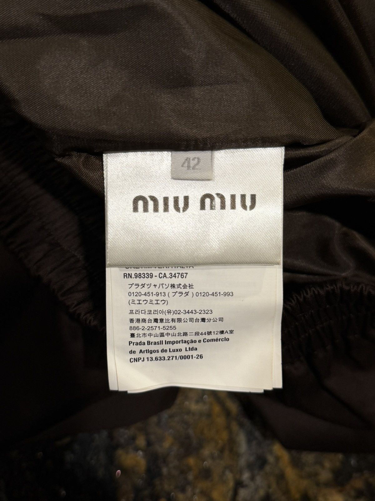 Miu Miu Miu Miu Embroidered Logo Cargo Pocket Brown Light Zip Jacket Size US XL / EU 56 / 4 - 16 Thumbnail