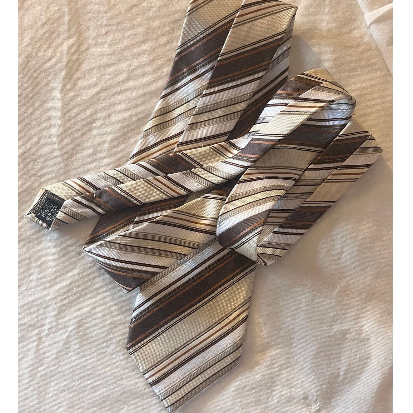 Other Valerio Garati Necktie - 100% Polyester Striped Tie Brown Size ONE SIZE - 11 Thumbnail