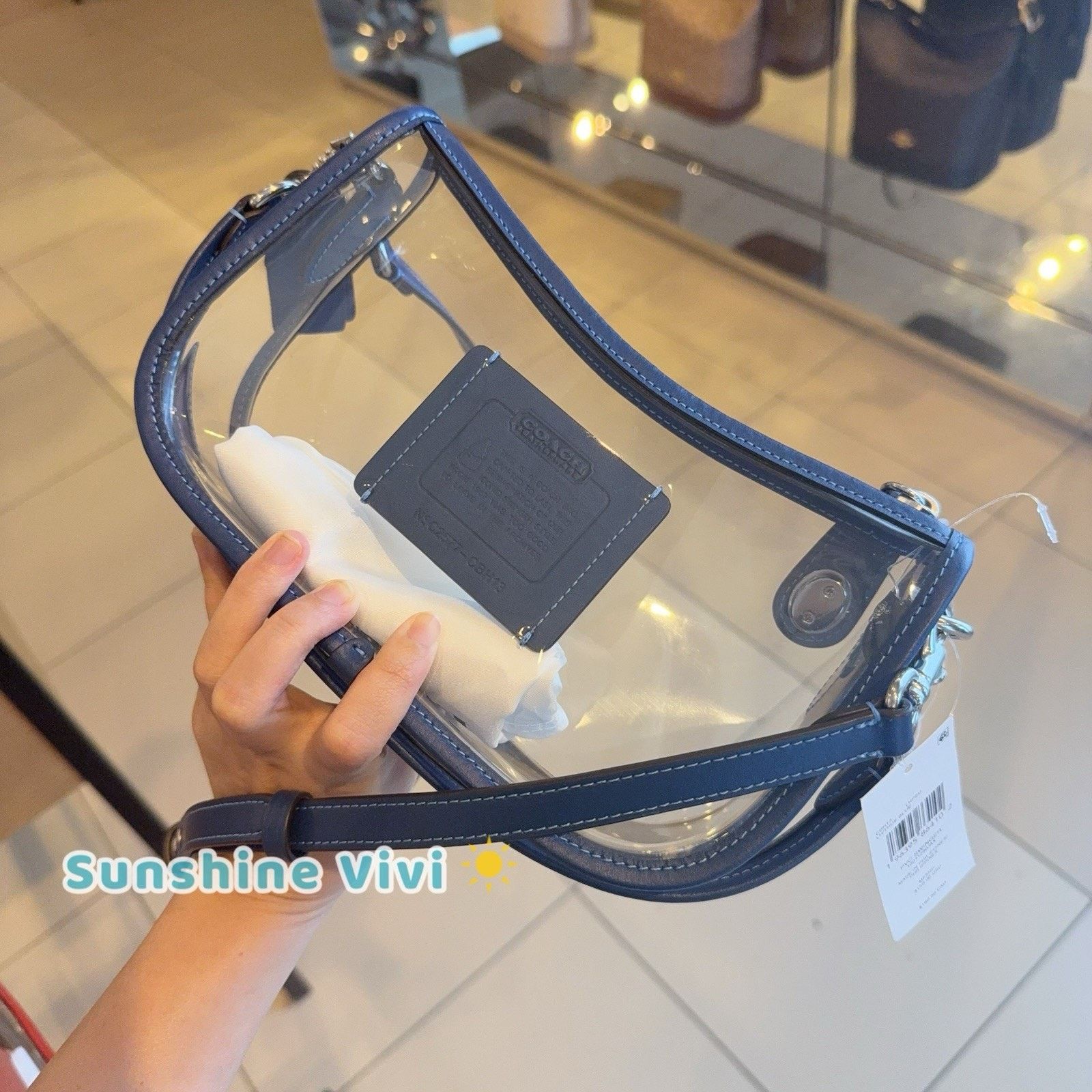 Coach NWT Coach Stadium Swinger Bag Clear Dust Bag CBH13 True Blue Size ONE SIZE - 10 Thumbnail