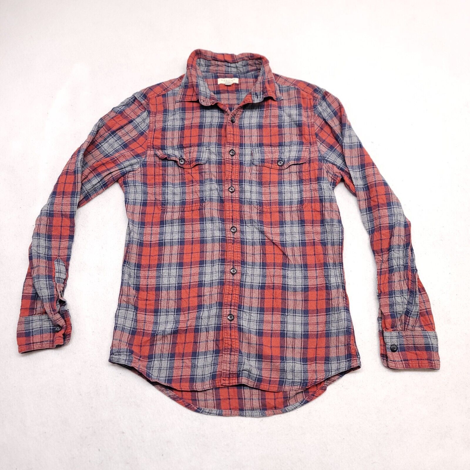 Sonoma Sonoma Tartan Flannel Button Up Shirt Men Size S Orange Gray |  Grailed